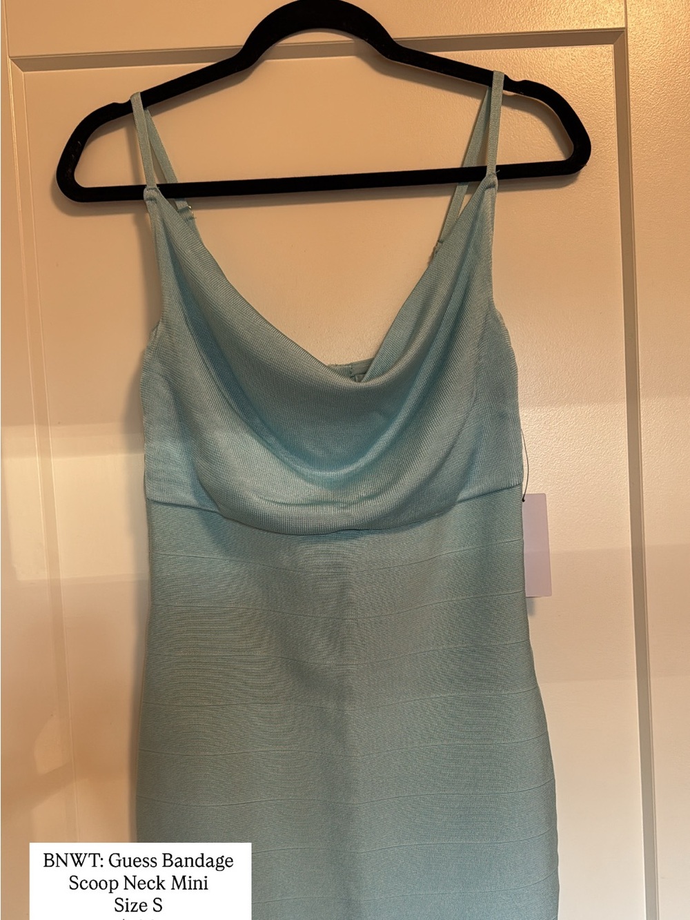Guess by Marciano Light Blue Scoop Neck Bandage Mini Dress